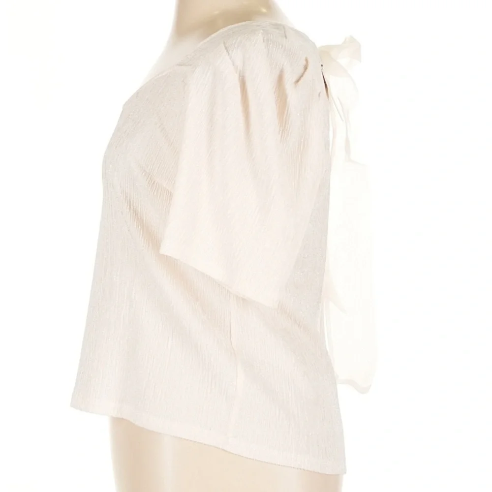 Anthropologie Sunday In Brooklyn Bow Back Blouse Ivory Women’s XL - Picture 5 of 7